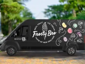 Frosty Bro ice cream van catering for schools, nurseries, and community events in Dubai